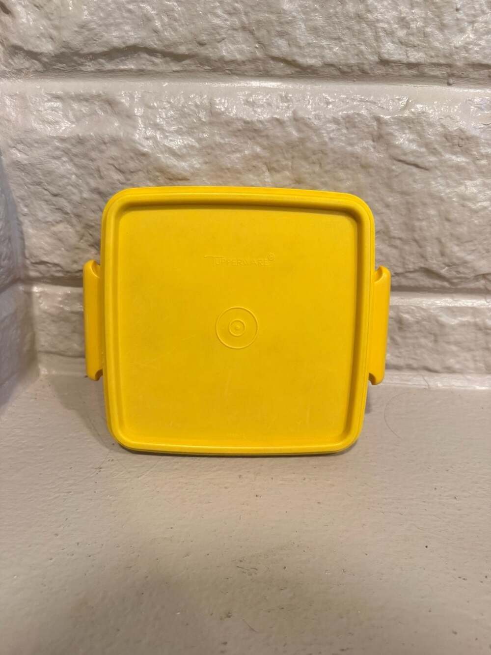 Vintage Tupperware Square Yellow Storage Container